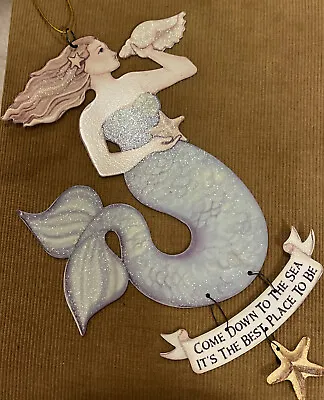 Metal Shimmering MERMAID Sign Plaque Decor Come To The Sea’ 8” • $14.90