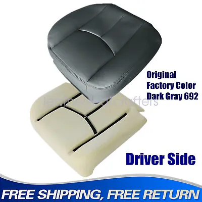 For 03-06 Chevy Silverado 1500 2500HD Driver Seat Cover & Foam Cushion Dark Gray • $61.99