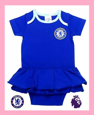 ⚽️Chelsea FC⚽️Authentic⚽️Baby Girls Home Kit Tutu Vest⚽️0-3 Months⚽️New⚽️26⚽️ • £9.99