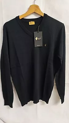 Gabicci Vintage Mens Jumper Pullover Black V Neck Size Meduim Brandon New  • £24.99