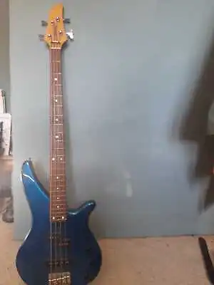 BUNDLE Metallic Blue TRBX 170 Yamaha Bass Guitar + Gig Bag + Smooth Strings • £250