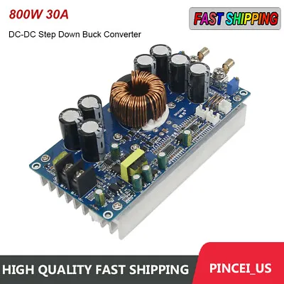 800W 30A DC-DC Step Down Buck Converter High Power CV CC Adjustable MCU Pe66 • $36.43