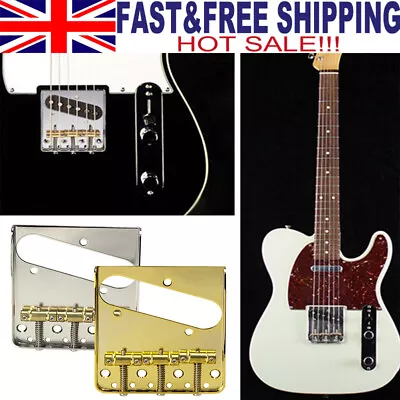 £10.95 • Buy Metal Guitar Bridge Assembly With 3 Brass Saddles For Fender Telecaster Guitar