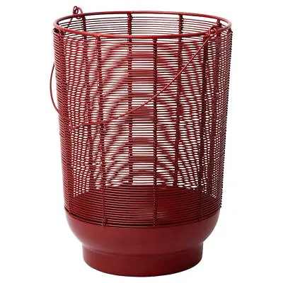 IKEA AROMATISK Lantern For Block Candle Red 30x23 Cm • £19.47