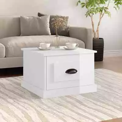 VidaXL Coffee Table High Gloss White 50x50x35 Cm Engineered Wood AU • $95.86