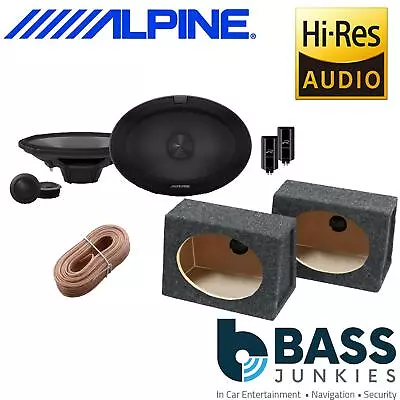 £279.95 • Buy Alpine 6x9  2 Way 600 Watts A Pair Speakers With 6x9 Grey Boxes And Cable