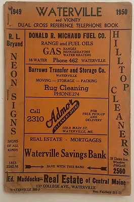 1949 Waterville And Vicinity  ME Telephone Directory • $25.99