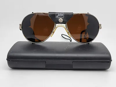 Julbo Cham Silver Frame Cable Temple Brown Lens Vintage Glacier Sunglasses • $225.99