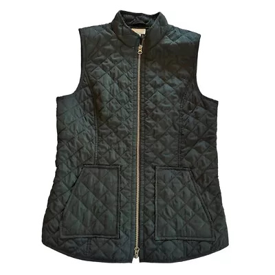 J. Jill Women's Heritage Quilted Full Zip Black Vest Sz XS • $24.35