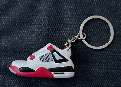 Sneaker Keyring 3D Keychain - JORDAN 4 FIRE RED 1/6 SCALE • $26.88