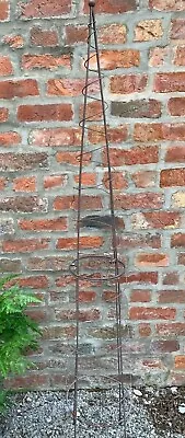 Spiral Garden Metal Obelisk Plant Support Climbing Trellis Cage 1.6m Rust Effect • £30.99