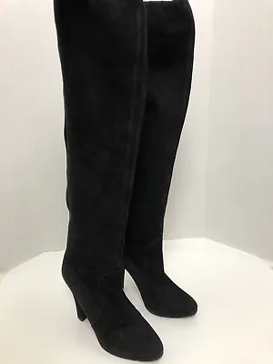 MICHAEL KORS COLLECTION Boots Womens 9.5 M Black Over The Knee Suede Tall Italy • $79.99
