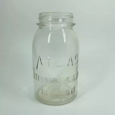 ATLAS STRONG SHOULDER MASON 1/2 Half Gallon Canning Jar Vintage (SH) • $14.99