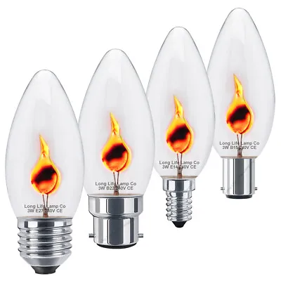 £8.99 • Buy 3W FLICKER FLAME Candle Light Bulb HALLOWEEN CANDLE Lamps E14 E27 B22 B15 