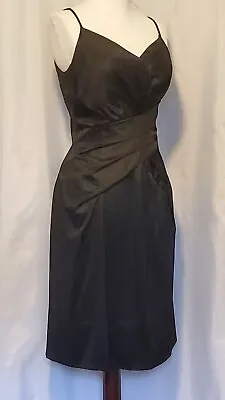 Vintage 50s Little Black Wiggle Dress Drapped  Top Waist S • $40