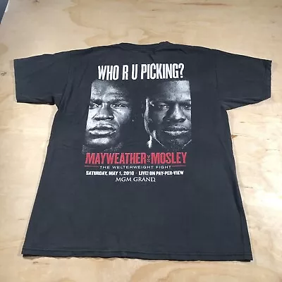 Vintage Mayweather Vs Mosley Boxing Tee T Shirt Who R U Picking Size L *FLAWS* • $12