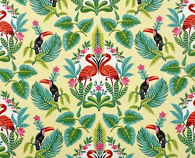 Pkl Studio Flamingo Flirt Sunshine Yellow Outdoor Multiuse Fabric By Yard 54 W • $9.99