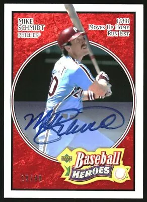 2005 Upper Deck Baseball Heroes Signature Red #44 Mike Schmidt Auto /49 • $110