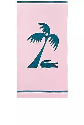 NWT Lacoste Beach Towel - Murphy Pink With Green Tree And Alligator - 36  X 72  • £21.38