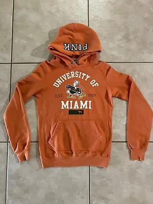 Victoria's Secret Pink University Of Miami Hurricanes Orange Hoodie Sweater - XS • $24.99