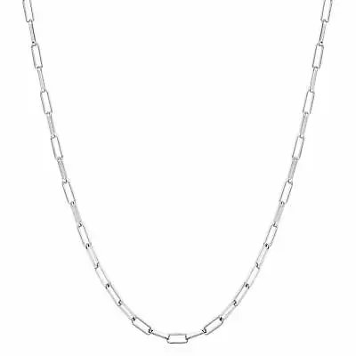 3MM Solid 925 Sterling Silver Italian Paperclip Rolo Chain Necklace Italy 7 -30  • $18.50