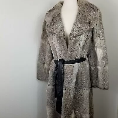 Vintage Safuron Mongolian Rabbit Fur Jacket Trench Coat | M • $599