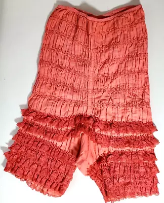 Vtg 60s Ruffled Bloomers Petti-Pants Pinup Square Dance Cosplay Pantaloons Pink • $39.99