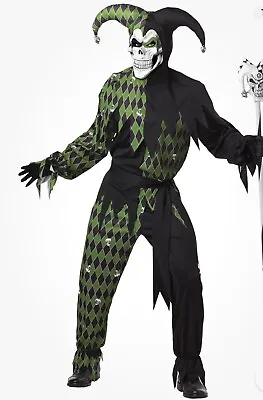 Gothic Jokes On You Evil Jester Clown Adult Costume Mens Plus Size Joker • $21.40