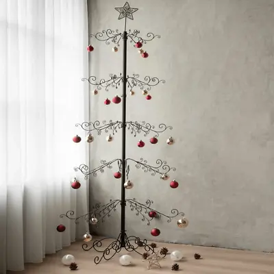 84 Inch Ornament Display Tree Stand Metal Wrought Iron Christmas Holder Hanger W • $108.52