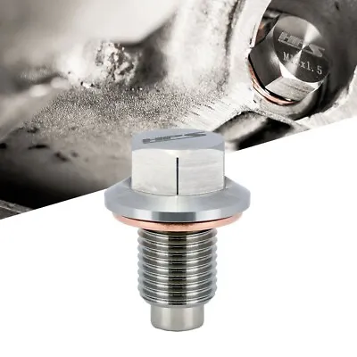 HPS Stainless Steel Magnetic Oil Drain Plug Bolt W/Washer M14x1.5 For AcuraHonda • $22.24