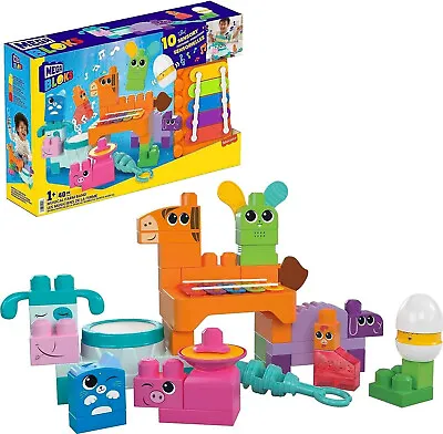 Fisher-Price Mega Bloks Sensory Building Toy Playset Musical Farm Band 40 Blocks • £22.95