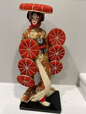 Japanese Geisha Doll In Kimono -Kabuki Dance Of The Five Hats Doll 15  • $45