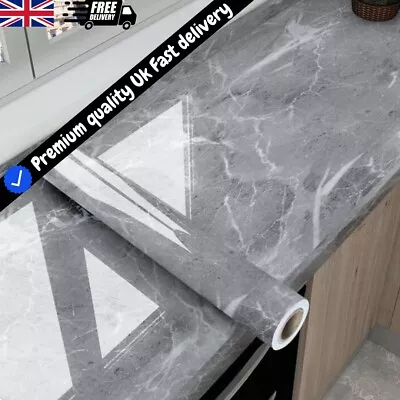 Self Adhesive Kitchen Worktop Covering Vinyl Wrap Cupboard Door Marble Stickers • £11.99