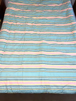 Tommy Hilfiger Twin Pink Reversible Comforter Aqua Blue Yellow Stripe Dorm Bed • $39.99