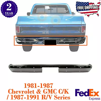 Rear Bumper Chrome Steel For 1981-1987 Chevrolet & GMC C/K 87-91 R/V Series • $458.62