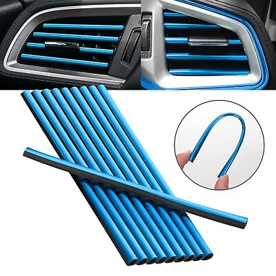 £3.25 • Buy 10x Car Auto Accessories Air Conditioner Air Outlet Decoration Strip Cover Blue 