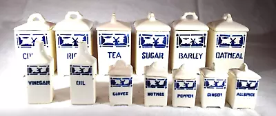 Vintage Porcelain Set Of 13 Spice Canisters/Jars  Made In Czechoslovakia • $49.99