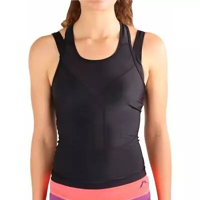More Mile Womens Triathlon Tri Vest Black Support Race Tank Top Cycle Run Swim • £3.50