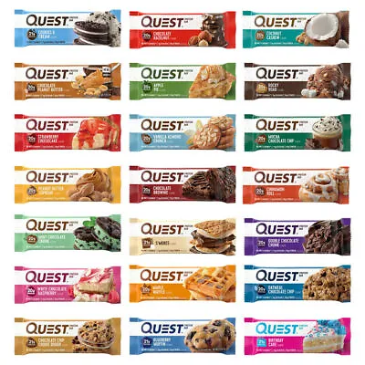 Quest Nutrition Bars 12x60g High Protein High Fiber Bars Low Sugar Bars New Look • £35.99