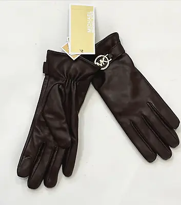 Michael Kors Women's Logo Gloves - Size Small - Brown Leather • $56.95