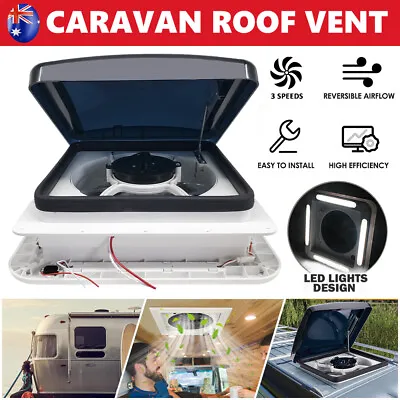 Caravan Roof Vent Hatch Pop Up Fan Vents 12V RV 3 Speed Motorhome Trailer AU • $127.25