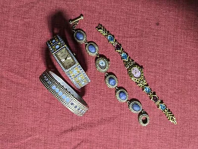 3 Heidi Daus Rhinestone Watches + Bangle • $78