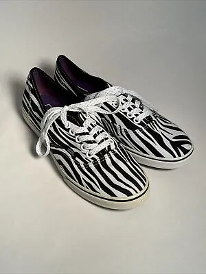 VANS Lo Pro Black/Liberty/Purple Zebra Print Womens 8 Skateboard Shoes NEW • $23