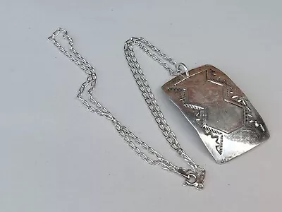 Old VTG Native American Signed Douglas Etsitty Navajo Sterling Silver Pendant • $15