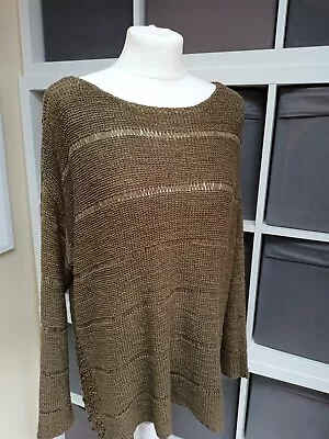 $8.57 • Buy Together - Ladies Size 16 Autumn Winter Long Sleeved Olive Jumper Excellent