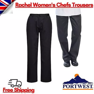 Portwest Rachel Ladies Cooks Chefs Trousers Kitchen Catering Uniform Pants #C071 • £5.72
