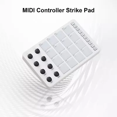 MIDI Controller Strike Pad 16 RGB Backlit Beat Pads 8 Assignable Knobs H7P3 • $52.59