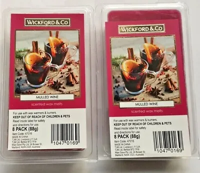 2 X Wickford & Co Mulled Wine Scented Wax Melts - 8 Festive Blocks Per Pack  • £6.45