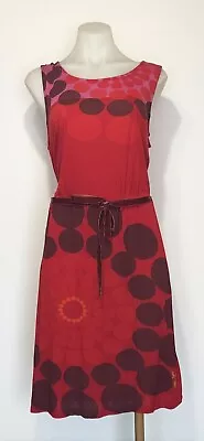 DESIGUAL Women Ladies Girls Arsen Red Midi Summer Dress Knee Length Stretch XL • $54.95