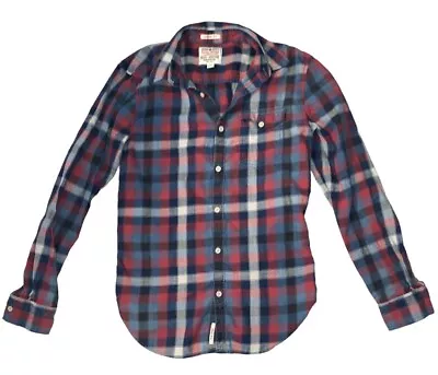 Lucky Brand Long Sleeve Flannel Shirt Men's S California Fit Red Blue Plaid • $14